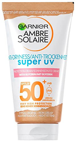 Garnier Sensitiv Expert + Sonnencreme für das Gesicht, Wasserfester Sonnenschutz mit LSF 50, Für empfindliche und helle Haut, Ambre Solaire, 50 ml