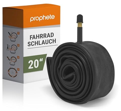 Prophete Fahrradschlauch mit Autoventil, passend für 20 x 1,75 bis 20 x 2,125 Zoll, ETRTO: (47-406,50-406,54-406,57-406)
