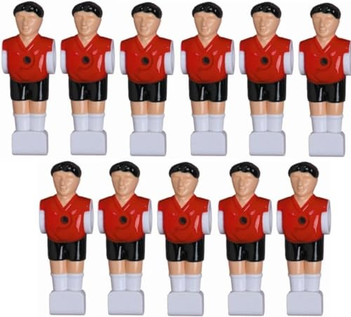 1a-sports 11 Kickerfiguren für 16 mm Stangen inkl. Schrauben + Muttern Komplett Set (Schwarz-Rot) von Charlsten