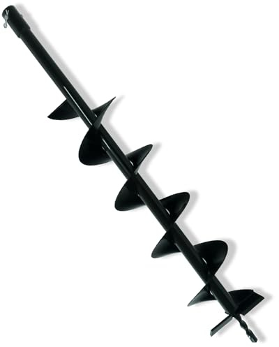 NEMAXX® B120 Erdbohrer Kopf für Bohrmaschine & Akkuschrauber 120 MM - Ersatzbohrer Kopf für Erdlochbohrer, Erdbohrer & Gartenbohrer - Hand Erdlochbohrer Kopf in Schwarz - Pflanzbohrer & Bodenbohrer