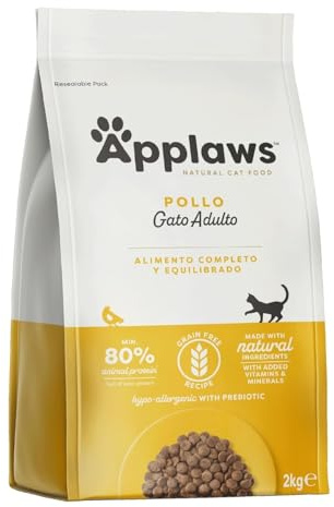 Applaws Vollständig natürlich getreidefrei Huhn-GeschmackKatzentrockenfutter für ausgewachsene Katzen - 2kg wiederverschließbarer Beutel