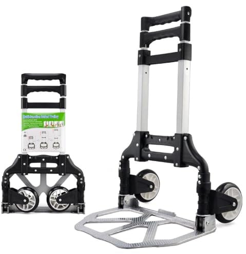 Yaheetech Sackkarre klappbar Transportkarre mit Gummiräder Stapelkarre Handewagen mit Anti-Rutsch Handgriff Transportwagen Trolley belastbar bis 75 kg