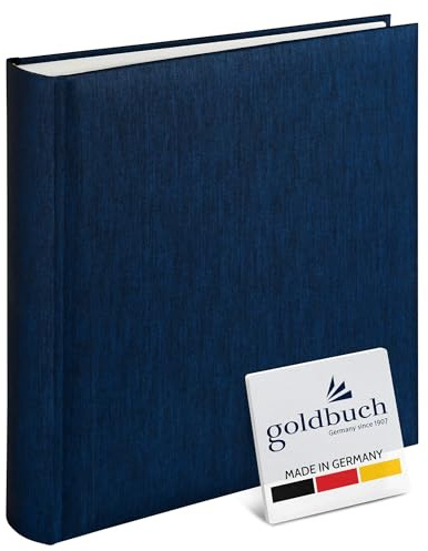 goldbuch 31 708 Fotoalbum Summertime, Fotobuch mit 100 weißen Seiten & Trennblättern aus Pergamin, Foto Album mit einem Einband aus Leinen, Erinnerungsalbum, ca. 30 x 31 x 6 cm, Hardcover in Blau