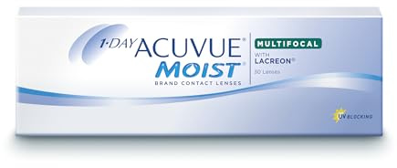 ACUVUE MOIST 1-DAY Multifocal Tageskontaktlinsen spenden Feuchtigkeit – Tageskontaktlinsen mit 1.75 dpt, Add. Hoch und BC 8.4 – UV Schutz & Komfortables Tragegefühl – 30 Linsen