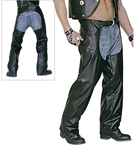 W WIDMANN MILANO Party Fashion - Chaps Rocker/Motorradfahrer, aus Kunstleder, Rocker, Biker, Karneval, Mottoparty