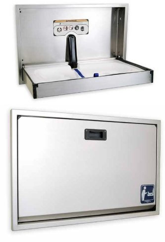 Hygiene-shop Top-Select Wandwickeltisch aus Nirosta-Stahl Horizontal Unterputz