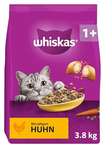 WHISKAS Trockenfutter für ausgewachsene Katzen 3,8kg mit Huhn