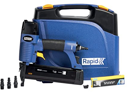 Rapid PB131 Druckluftnagler für Typ 8 Nägel 15-50 mm im Koffer | Kompakt; für Stauchkopfnägel; Typ 8 Nägel 15-50 mm; Magazin: 110 Nägel; Koffer inkl. 4 Kupplungen, 300 Nägel