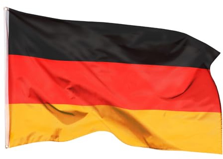 Aricona Deutschland Flagge 90x150cm - wetterbeständige Fahne mit Messingösen, 100% Polyester, robuste Doppelnaht & in lebendigen Farben - ideal für Flaggen-Liebhaber