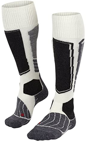 FALKE Damen Skisocken SK1 Comfort W Kh Wolle Funktionsmaterial warm dick 1 Paar, Weiß Off-White 2040, 41-42