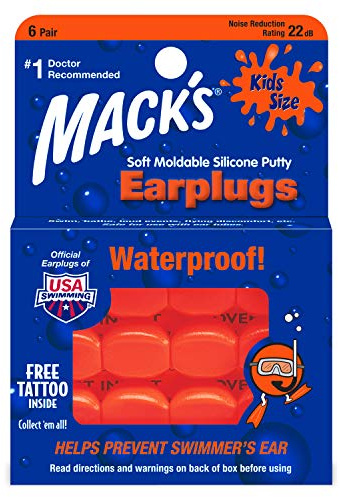 Mack's Kids Silicone Ear Plugs - White, 6 Paare (1 Stück)