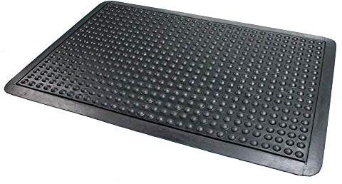 Doortex FR490150FBM Anti-Ermüdungsmatte / Arbeitsplatzmatte "anti-fatiguemat", 90 x 150 cm, aus 100 % Gummi, schwarz, rechteckig, mit Noppenstruktur