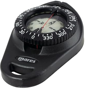 Mares Compas Pratique - Nordhalbkugel-Tauchkompass, Gurtbefestigung mit Rolle, Ölbett