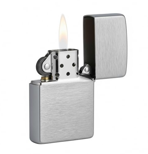 Zippo Benzin Feuerzeug Chrom Standard gebürstet Regular Sturmfeuerzeug