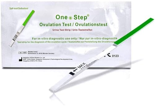 50 Stück One Step Ovulationstest mit optimaler Sensitivität 20 miu/ml - Fruchtbarkeitstest für Frauen - Ovulationstests für Eisprung bei Kinderwunsch - Urinteststreifen schwanger werden