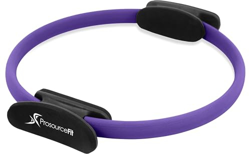 ProsourceFit Pilates Resistance Ring, 14 Diameter with Dual Grip Handles for Core Strength, Thigh Toning, Purple