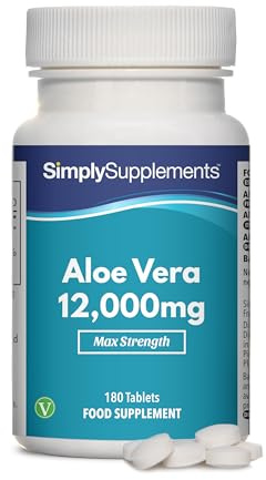 Aloe Vera 12.000mg - 180 Tabletten - Geeignet für Veganer - Versorgung von 3 Monaten - SimplySupplements