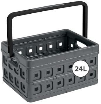 Sunware Square klappbox 24L - 43,5x31x21,3cm - klappboxen faltbar stabil für schwere Gegenstände - klappkisten stapelbar