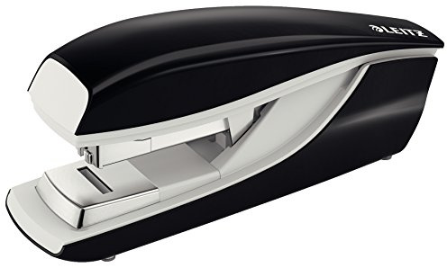 Leitz Flachheftgerät aus Metall, Für 40 Blatt, Inkl. Heftklammern, Ergonomisches Design, Schwarz, NeXXt-Serie, 55230095
