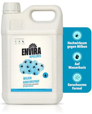 Envira Milbenspray 5 Liter - hochwirksam gegen Milben und Hausstaubmilben | Milbenschutz für Matratzen mit Langzeitwirkung - Anti Milben Spray, Mittel gegen Milben in der Wohnung