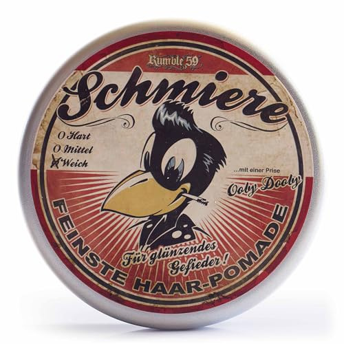 Rumble59 Schmiere Pomade, leichter Halt, Waldfrüchte Duft, 140 ml | Wachsbasiert, Made in Germany, Haarstyling Klassiker, Für normale und feine Haare