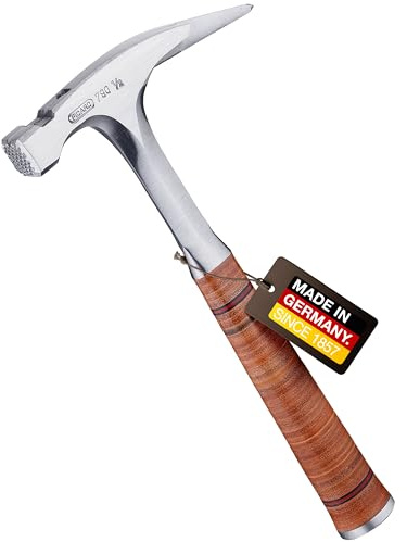 PICARD Ganzstahl-Latthammer Nr. 790 1/2 leichte Ausführung | Geraute Bahn | Ledergriff | Magnetischer Nagelhalter | Red Dot Design Award Winner | Gesamtgewicht 800 g, Länge 312 mm | Made in Germany