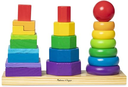 Melissa & Doug - Stapelspielzeug aus Holz, 25-teilig, Motorikspielzeug zum Sortieren und Stapeln, Für Kinder ab 2 Jahren