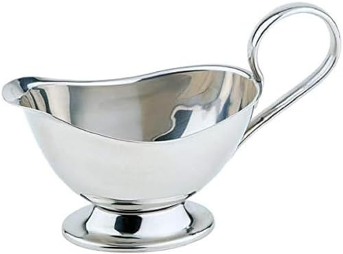 APS hochwertige Edelstahl-Sauciere, Weihnachtsessen, Braten-/ Dessertsoße, Tafelgeschirr, für 250 ml, 16 x 7,5 cm, H: 9 cm