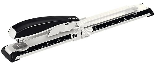 Leitz Langarm-Büroheftgerät aus Metall, Für 40 Blatt, Inkl. Heftklammern, Ergonomisches Design, Schwarz, NeXXt-Serie, 55600095