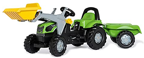 Rolly Toys rollyKid Deutz-Fahr 5115 G TB Trettraktor mit Anhänger (für Kinder von 2,5 bis 5 Jahren, Heckkupplung) 023196, grün