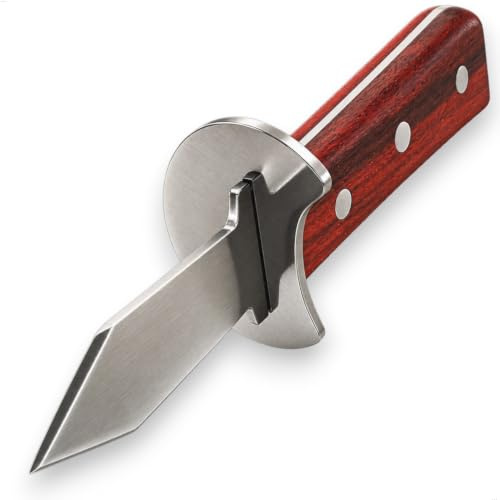 Austernmesser Austernöffner Austernbrecher Hartkäse Messer mit Fingerschutz | 3fach genietet Handschutz Auster Austern Messer für Muscheln geeignet | Oyster Knife Parmesan Brecher Käsemesser