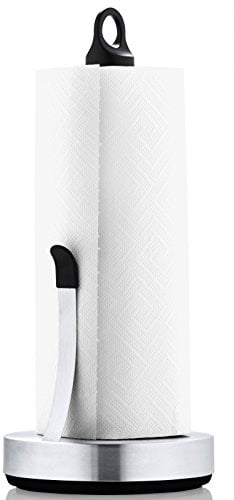 blomus -LOOP- Küchenrollenhalter aus mattiertem Edelstahl, stabiler Papierrollenhalter, Beschwert für Ein-Hand-Bedienung, exklusives Küchenaccessoire (H / B / T: 34 x 15 x 15 cm, Edelstahl, 63651)