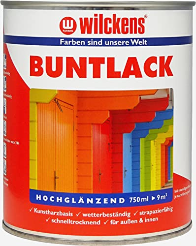 Wilckens Kunstharz Buntlack für Innen und Außen, hochglänzend, 750 ml, RAL 6018 Gelbgrün