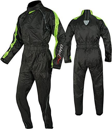 A-Pro Motorcycle Motorbike Scooter 1 pc Waterproof Body Over Rain Suit Fluo S