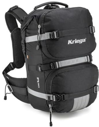 Kriega Motorrad Rucksack R30 | Der Gurt Quadloc™ überträgt das Gewicht von den Schultern auf die Brust und den Körper und bietet ganztägigen...