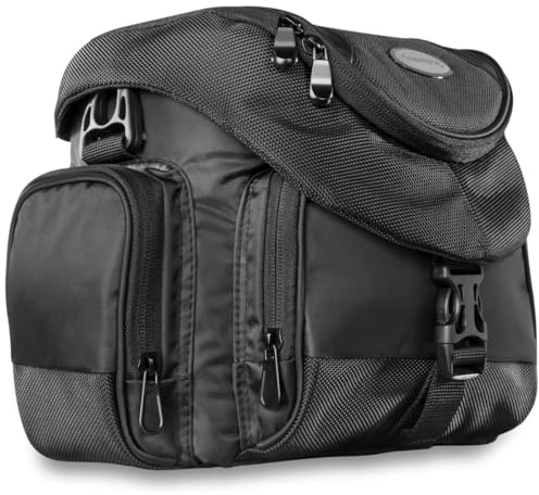 Mantona Premium Kameratasche - Universaltasche inkl. Schnellzugriff, Staubschutz, Tragegurt und Zubehörfach, geeignet für DSLM und DSLR Kameras, schwarz