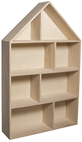 Rayher 62611000 Holz-Setzkasten Haus,FSC Mix Credit, 30x50x8cm, 8 Abteilungen,zum Hängen