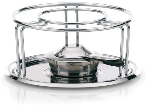kela Käsefondue Rechaud mit Pastenbrenner MAXI, Metall Stövchen für Fondue verchromt, Brennpastenbehälter, Speisenwärmer