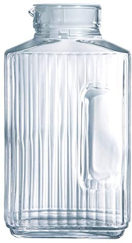 Luminarc ARC 46538 Quadro Krug, Kühlschrankkrug mit Deckel, 2 Liter, Glas, transparent, 1 Stück