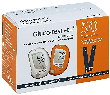 Gluco Test Plus Blutzuckerteststreifen 50 stk