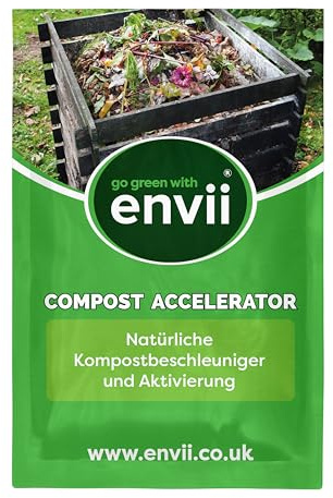 Envii Kompostbeschleuniger & Schnellkomposter Tabs, Natürliche Komposterzeugung und Aktivierung, Kompoststarter durch Nutzbakterien, Geeignet für alle Kompostbehälter, 12 Tabs für 1.800 L Kompost