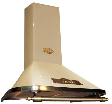 Kaiser Empire A 6315 ElfEm Exklusive Designer Retro Dunstabzugshaube 60 cm Elfenbein • Kamin Wandhaube Energieklasse A • Abzugshaube Abluft/Umluft • 910m³/h Wandmontage Haube Inkl. Aktivkohlefilter