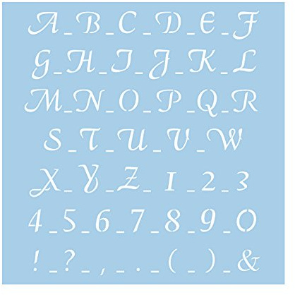 Rayher 3836500 Schablone, 30x30 cm, SB-Btl. 1 Stück, Klassische Schrift 2