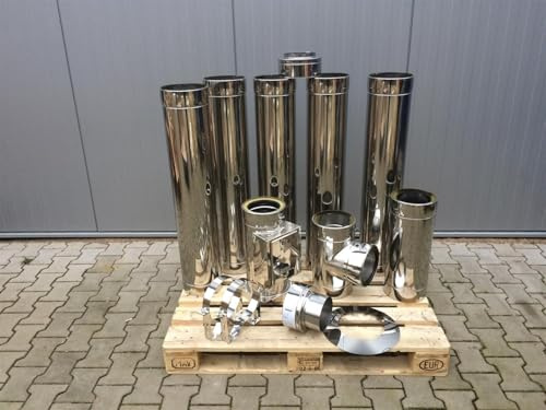Ø 150 mm - 4,8 m Schornstein Paket doppelwandig - Wandmontage