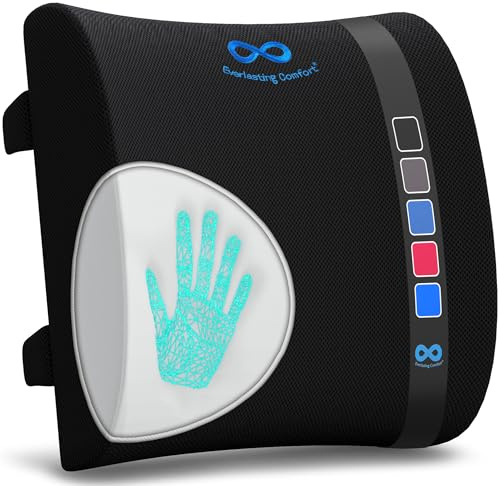 Everlasting Comfort Memory-Foam Kissen ergonomisch – Sitzkissen & Rückenkissen für Bürostuhl & Auto – Orthopädische Unterstützung für Haltung, Wirbelsäule, Steißbein & Lendenbereich