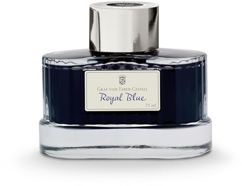 Graf von Faber-Castell 141009 - Tintenglas Royal Blue, 75 ml, dokumentenechte Tinte im edlen Tintenfass