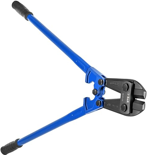 S&R Bolzenschneider 750 mm, Schneiden von Bolzen, Stiften, Drähte, Gitter aus Metall bis 12 mm, gehärteter Chrom Molybdän Stahl, Professional, hohe Hebelwirkung durch lange Arme