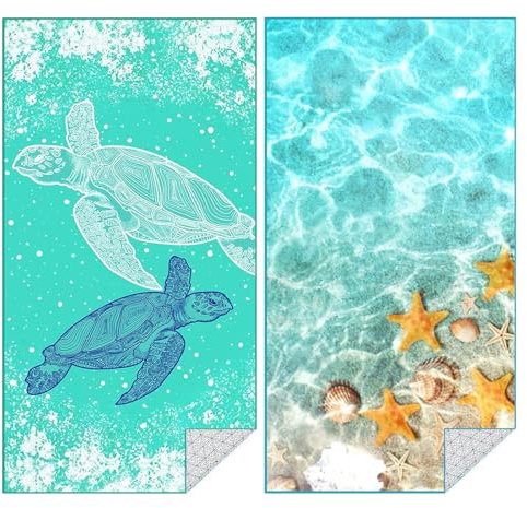Hoqque Strandtuch Mikrofaser Badetuch Groß 180x80 2 Set Strand XXL Strandhandtuch Saunahandtuch Strandtücher Sandfrei Saunatuch Microfaser Handtuch Beach Towel Zubehör Schnelltrocknend Strandlaken