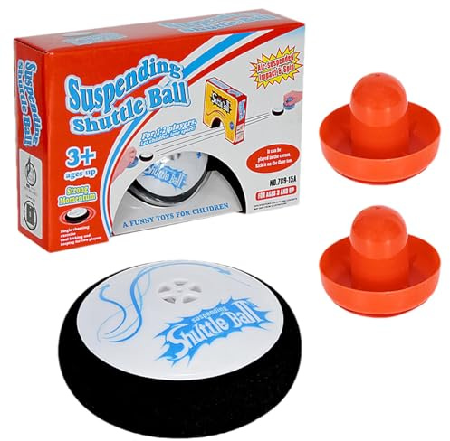 Air Hockey Hover Puck - Elektrisch Schwimmendes Hockey-Set, 2 Rote Pusher Für Glatte Oberflächen | Tischspiel Für Kinder Und Erwachsene, Platzsparendes Indoor-Spielzeug Für Familien-Spielabend