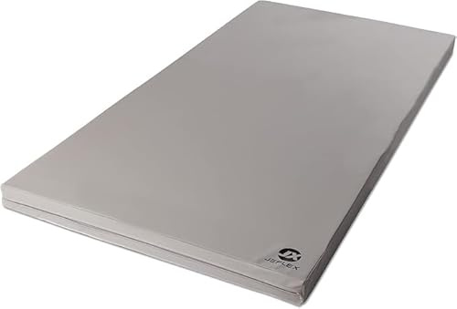 Jeflex - grau/schwarze Weichbodenmatte & Turnmatte 200 x 100 x 8 cm MADE IN GERMANY/Gymnastikmatte/platzsparende Fitnessmatte & Yogamatte/dicke Sportmatte für Kinderzimmer
